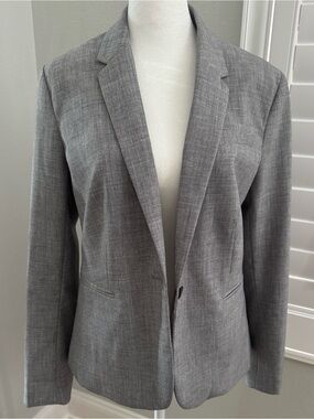 Banana Republic women’s size 6 light gray blazer suit jacket career business EUC
